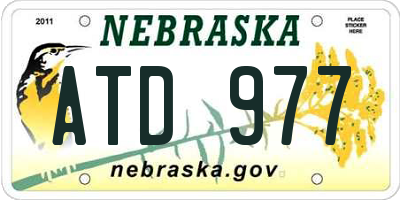 NE license plate ATD977