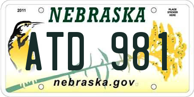NE license plate ATD981