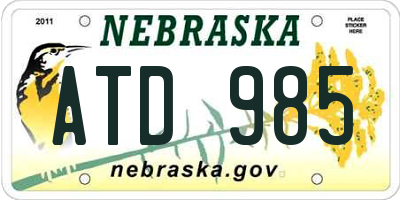 NE license plate ATD985