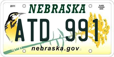 NE license plate ATD991