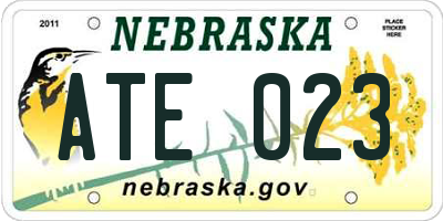 NE license plate ATE023