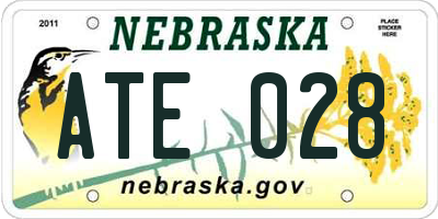 NE license plate ATE028