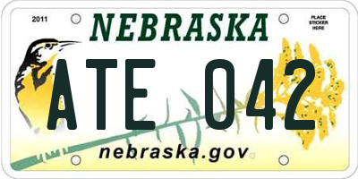 NE license plate ATE042