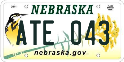 NE license plate ATE043