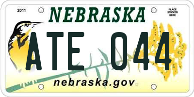 NE license plate ATE044