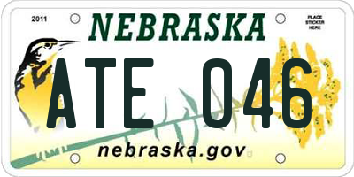 NE license plate ATE046