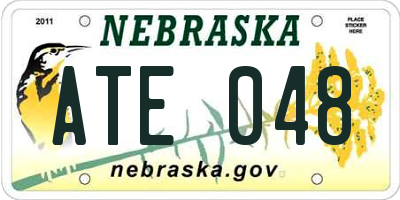 NE license plate ATE048