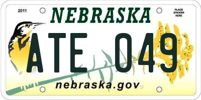 NE license plate ATE049