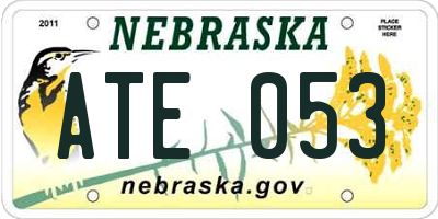 NE license plate ATE053