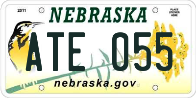 NE license plate ATE055