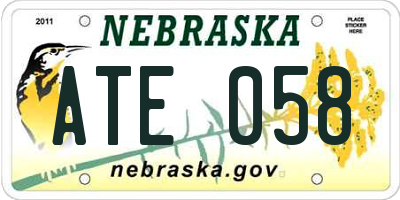 NE license plate ATE058