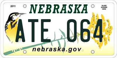 NE license plate ATE064