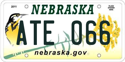 NE license plate ATE066