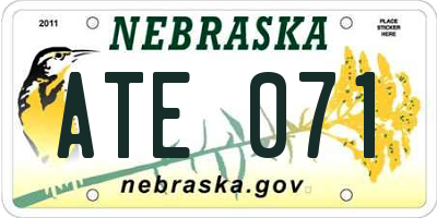 NE license plate ATE071