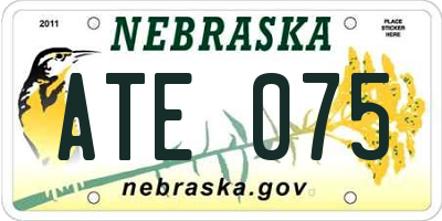 NE license plate ATE075