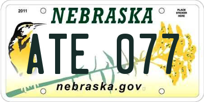 NE license plate ATE077