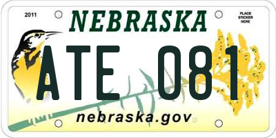 NE license plate ATE081