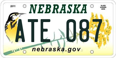 NE license plate ATE087