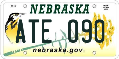 NE license plate ATE090