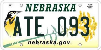 NE license plate ATE093