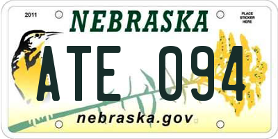 NE license plate ATE094