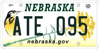 NE license plate ATE095