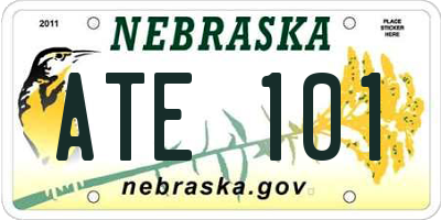 NE license plate ATE101