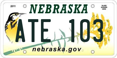 NE license plate ATE103