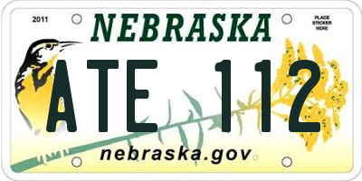 NE license plate ATE112