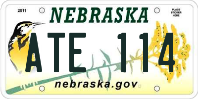 NE license plate ATE114