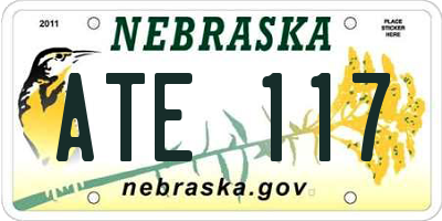 NE license plate ATE117