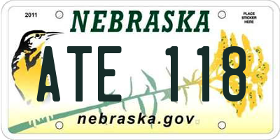 NE license plate ATE118