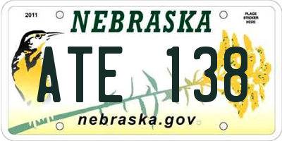 NE license plate ATE138