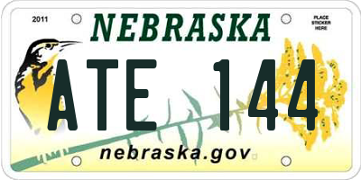 NE license plate ATE144