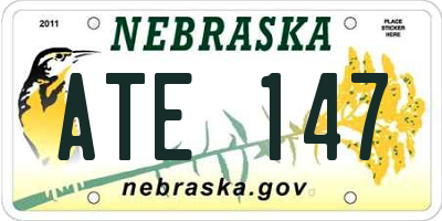 NE license plate ATE147