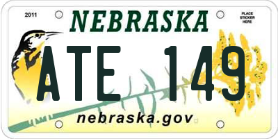 NE license plate ATE149