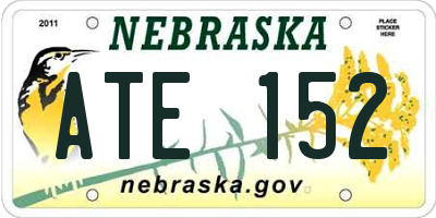 NE license plate ATE152