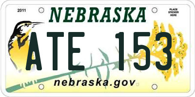 NE license plate ATE153