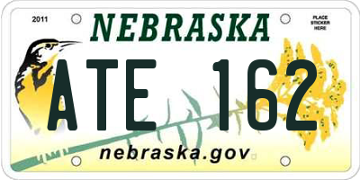 NE license plate ATE162
