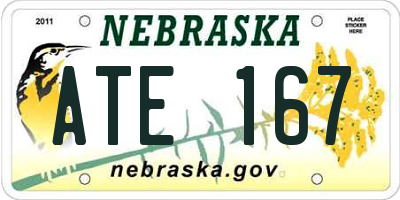 NE license plate ATE167
