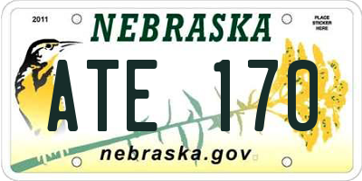 NE license plate ATE170