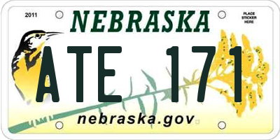 NE license plate ATE171