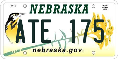NE license plate ATE175