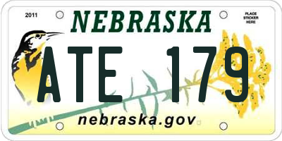 NE license plate ATE179