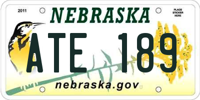 NE license plate ATE189