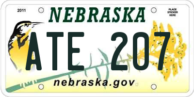 NE license plate ATE207