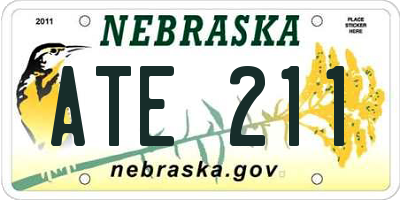 NE license plate ATE211