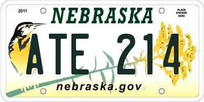 NE license plate ATE214