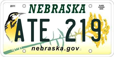 NE license plate ATE219