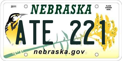 NE license plate ATE221
